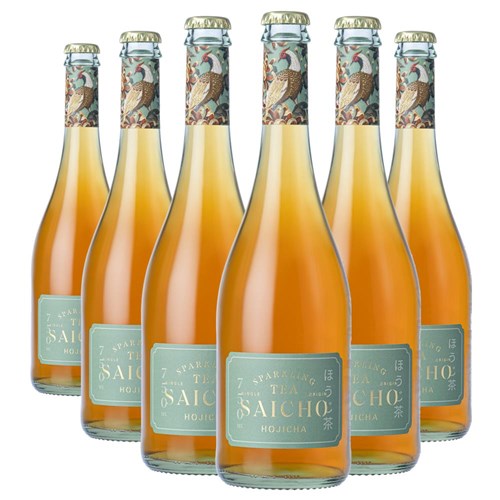 Buy a Case of 6 Bottles of Saicho Hojicha Sparkling Tea 75cl - Securely Packaged and Delivered Together